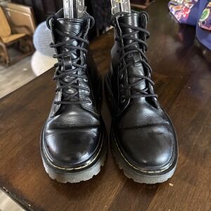 Dr Martens Combat Boots Womens 6 Luana Back Leather Lace Up Retro Grunge Docs